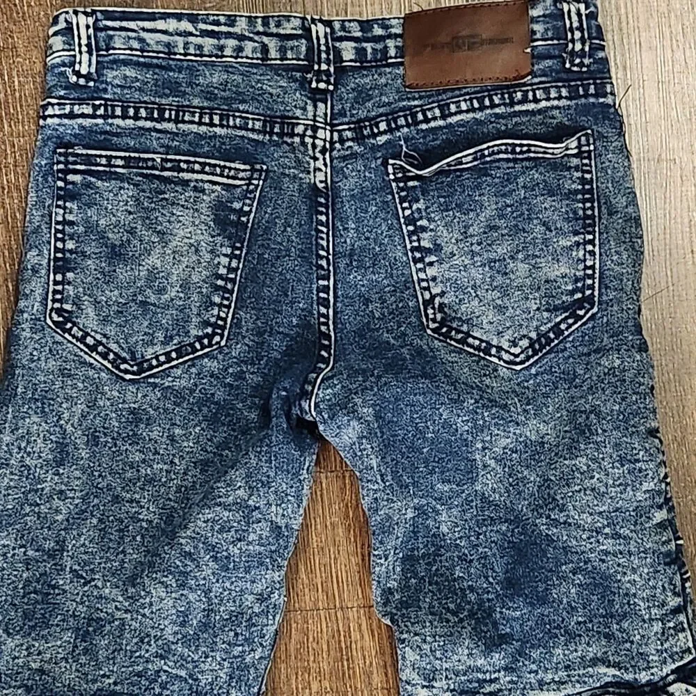 Phat Farm Boys Shorts 16 Blue Denim Medium Wash Skinny Fit Distressed Vintage